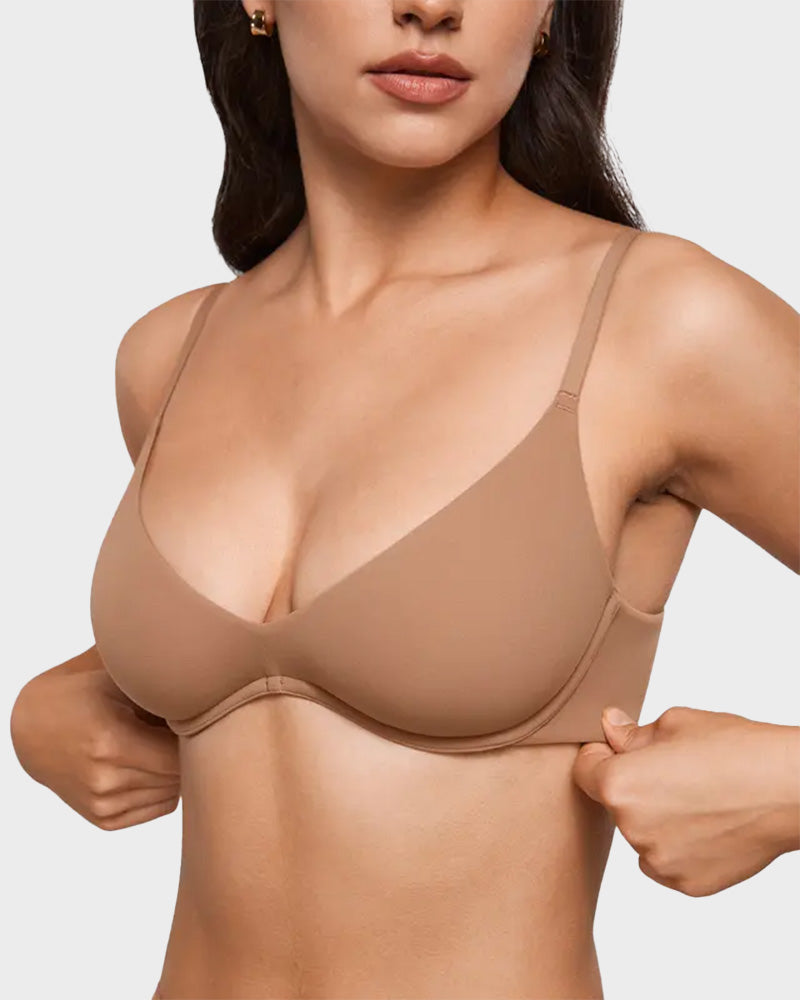 Unlined Plunge Balconette Bra with Underwire - view 2