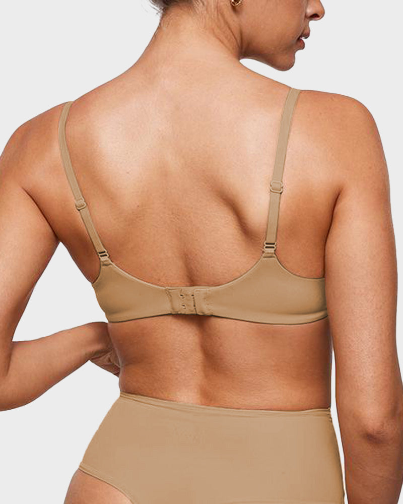 Unlined Plunge Balconette Bra with Underwire - view 3