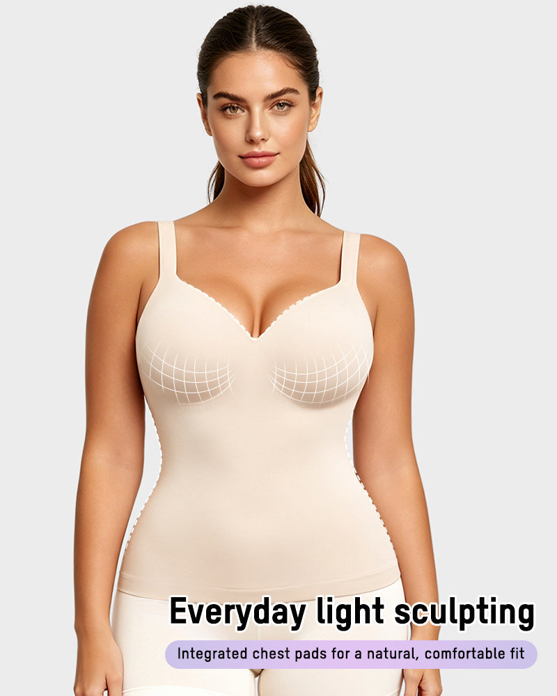 V-Neck Built-In Bra Shaping Cami - view 3