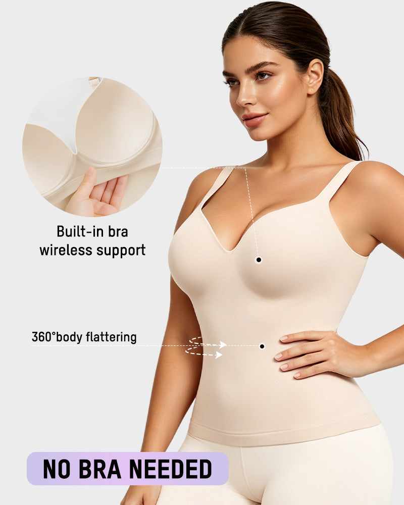 V-Neck Built-In Bra Shaping Cami - view 4