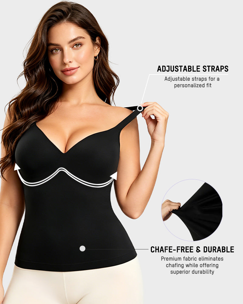 V-Neck Built-In Bra Shaping Cami - view 6