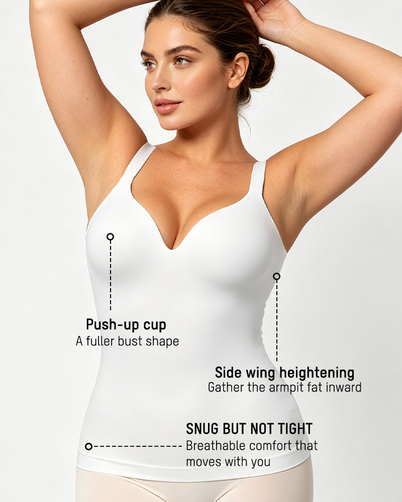 V-Neck Built-In Bra Shaping Cami - view 2