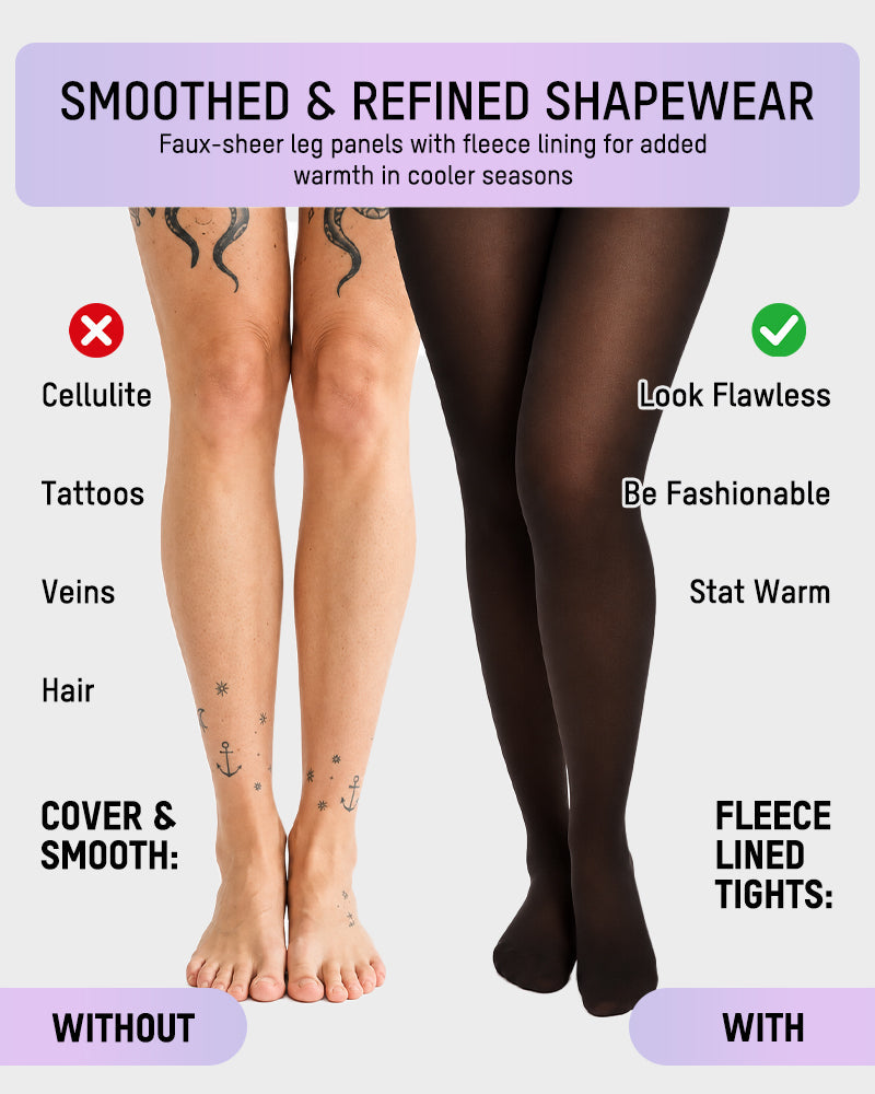 V-Neck Shaping Bodysuit with Fleece-Lined Tights - view 5