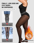 V-Neck Shaping Bodysuit with Fleece-Lined Tights - view 4