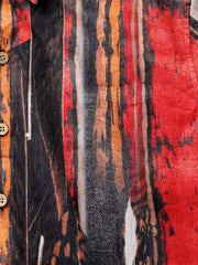 Men’s Vintage Abstract Textured Cotton Cool Comfort Beach Party Holiday Short Sleeve Shirt