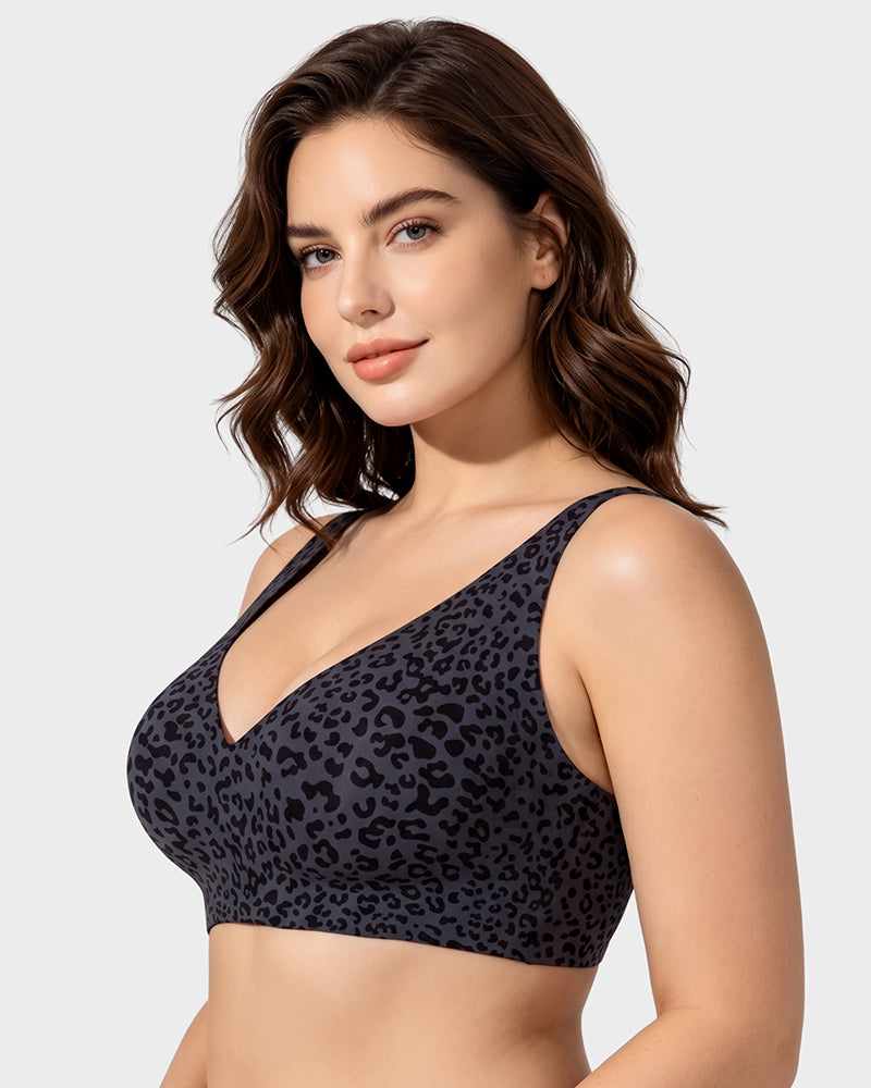 Leopard Deep-V Wire-Free Push-Up Bra - view 12