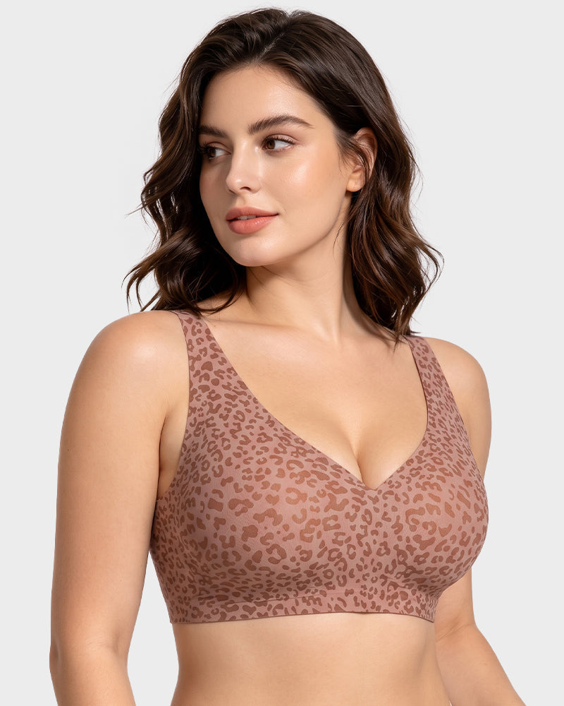 Leopard Deep-V Wire-Free Push-Up Bra - view 8