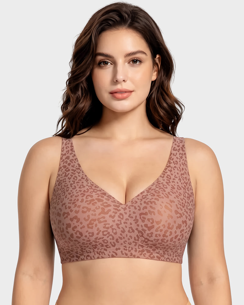 Leopard Deep-V Wire-Free Push-Up Bra - view 7