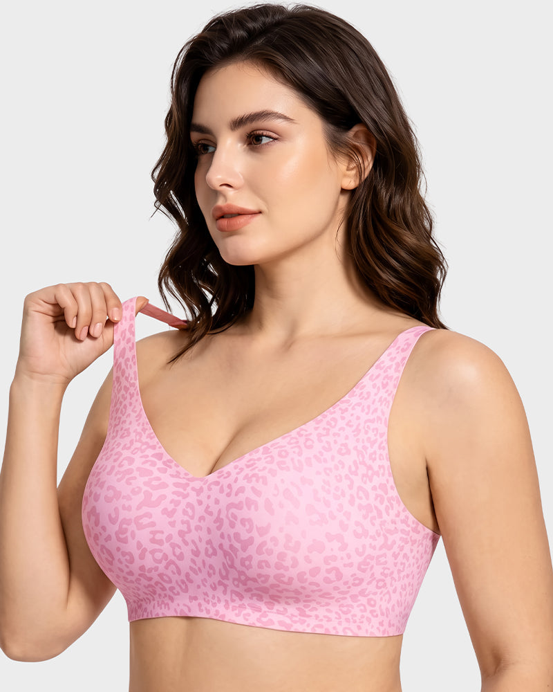 Leopard Deep-V Wire-Free Push-Up Bra - view 14