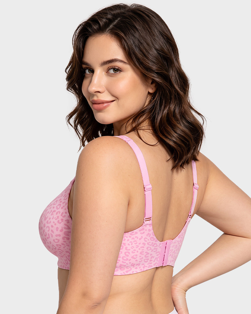 Leopard Deep-V Wire-Free Push-Up Bra - view 15