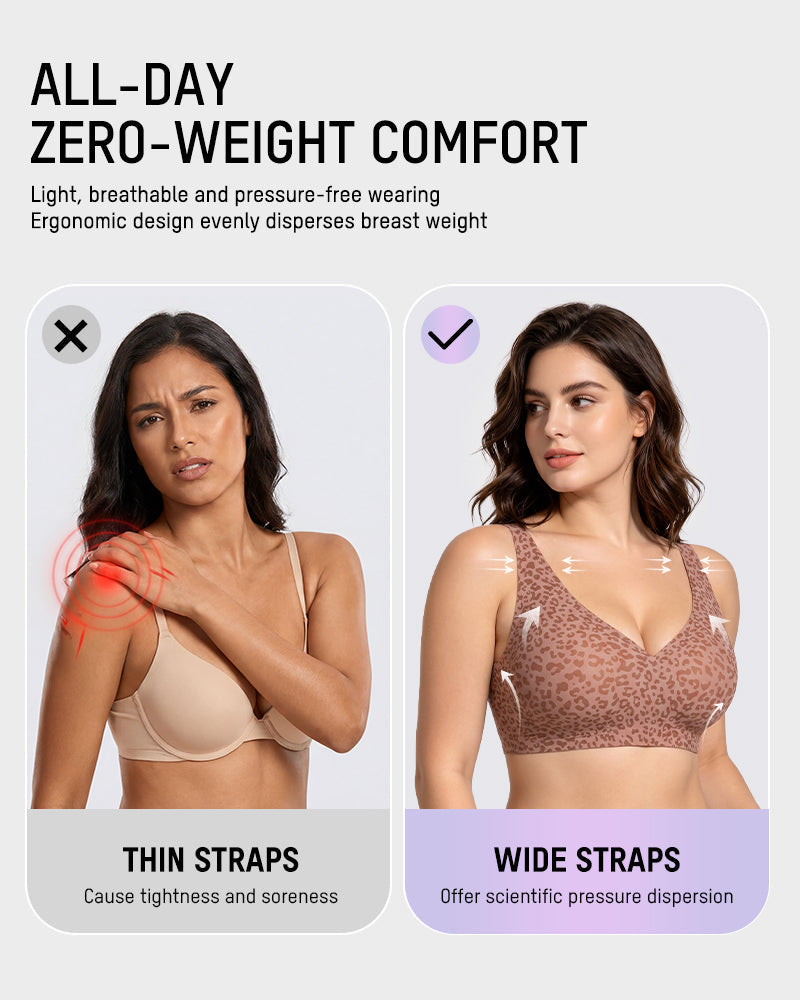 Leopard Deep-V Wire-Free Push-Up Bra - view 6