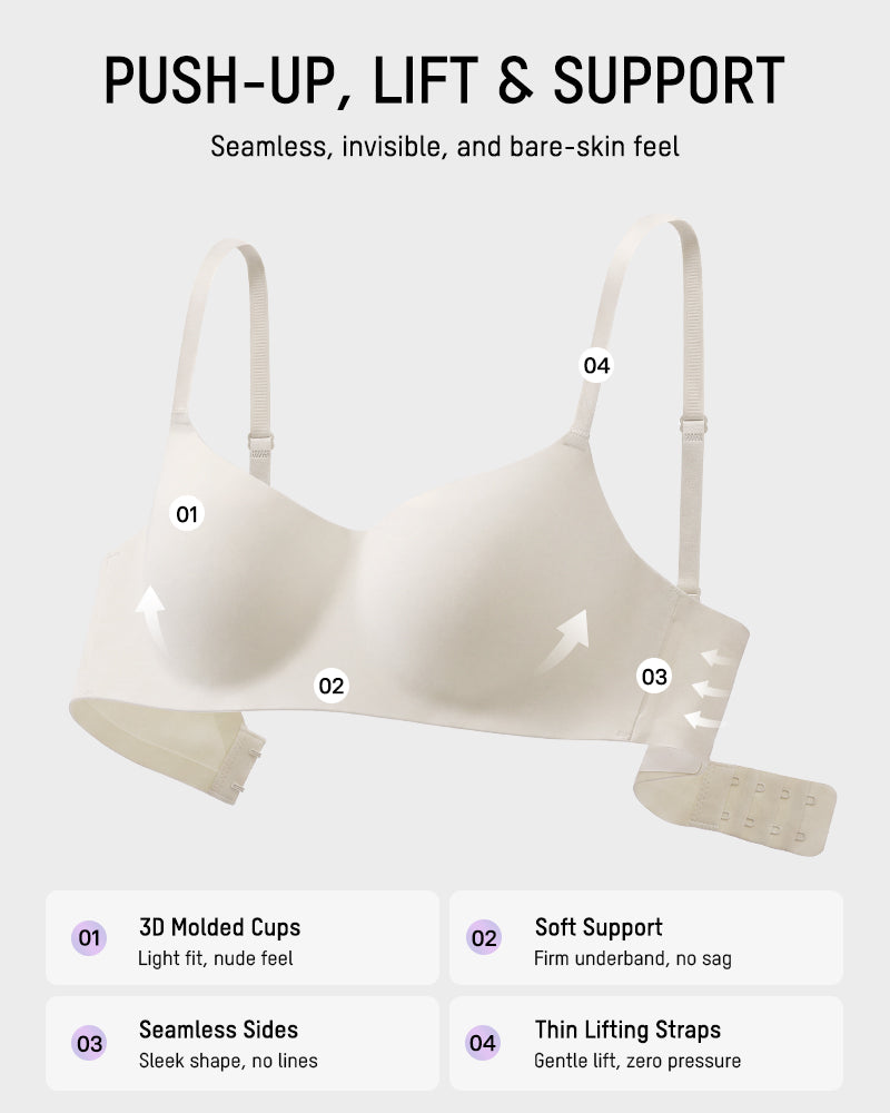 Wireless Low-Cut 3D Seamless Bra - view 4