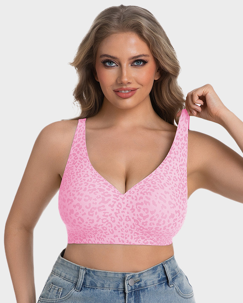 Wireless Leopard V-Neck Contour Bra - view 11