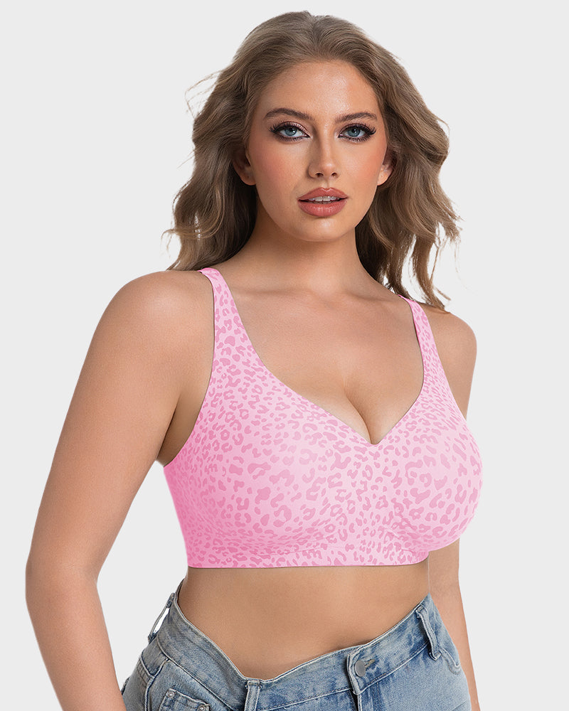 Wireless Leopard V-Neck Contour Bra - view 12