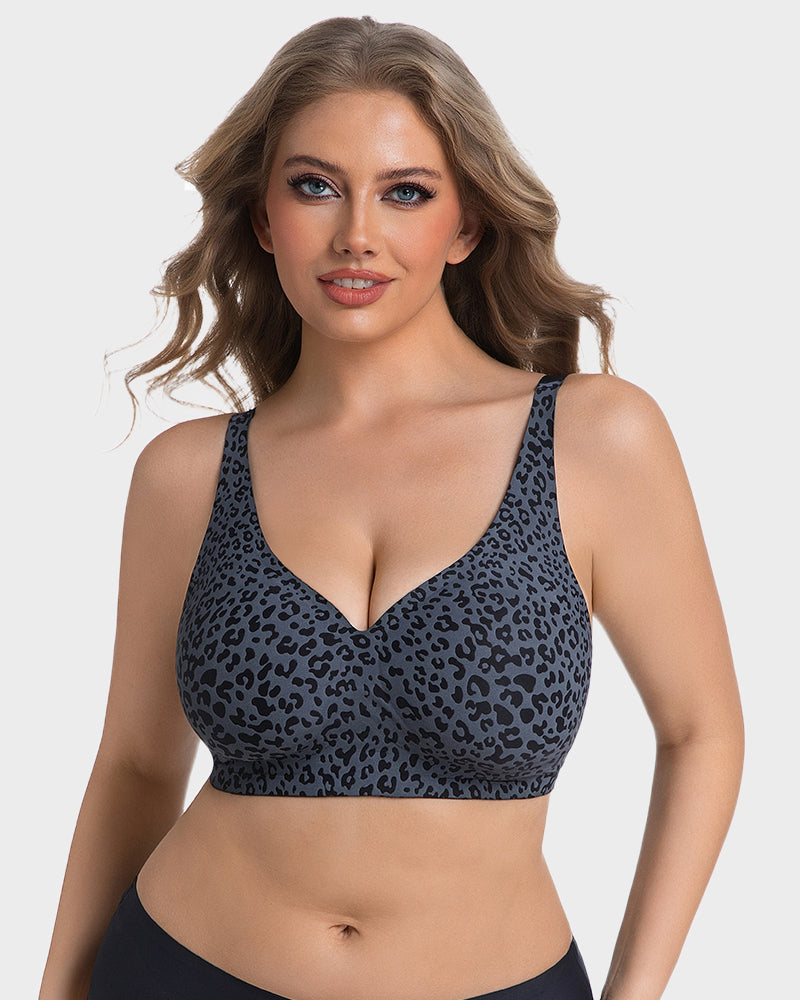 Wireless Leopard V-Neck Contour Bra - view 6
