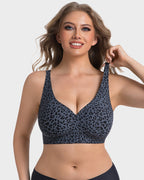 Wireless Leopard V-Neck Contour Bra - view 7