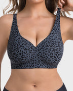 Wireless Leopard V-Neck Contour Bra - view 10