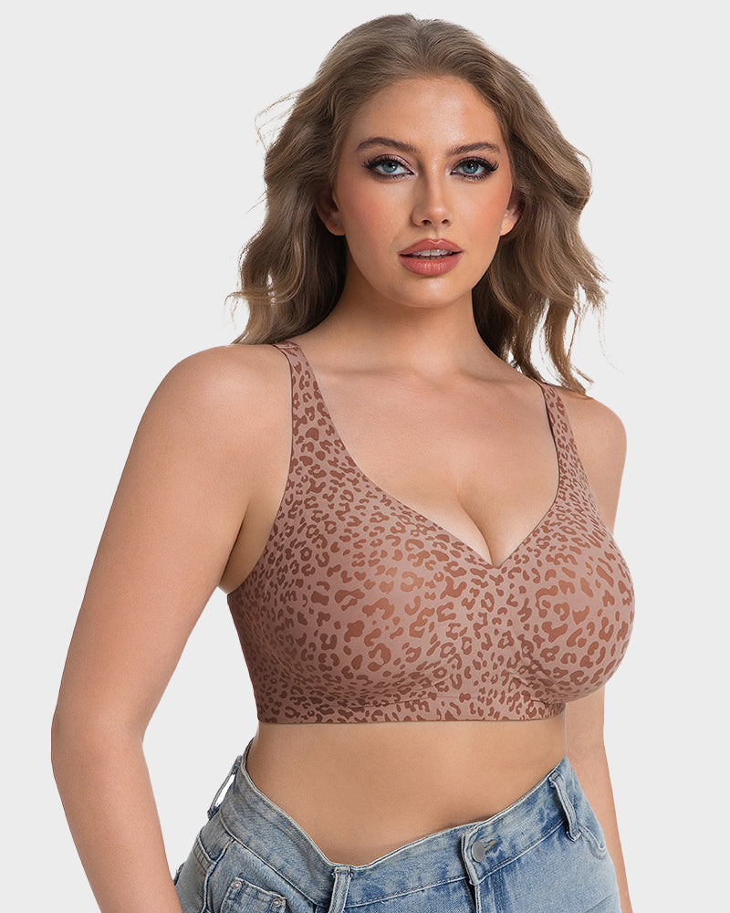 Wireless Leopard V-Neck Contour Bra - view 3