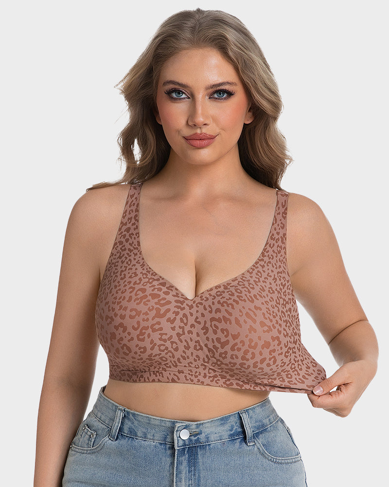 Wireless Leopard V-Neck Contour Bra - view 2