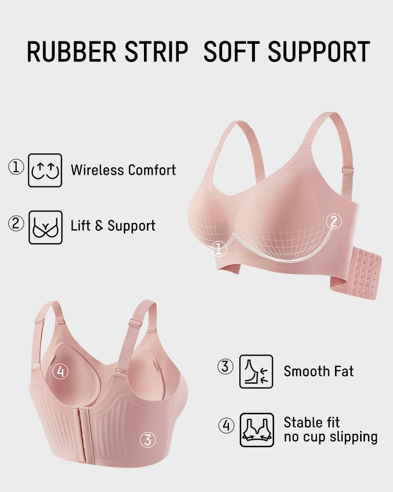 Wireless V-Neck Back & Side Smoothing Bra - view 5