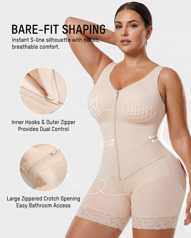 Zip Front Tummy Control Full Body Shaper - view 6