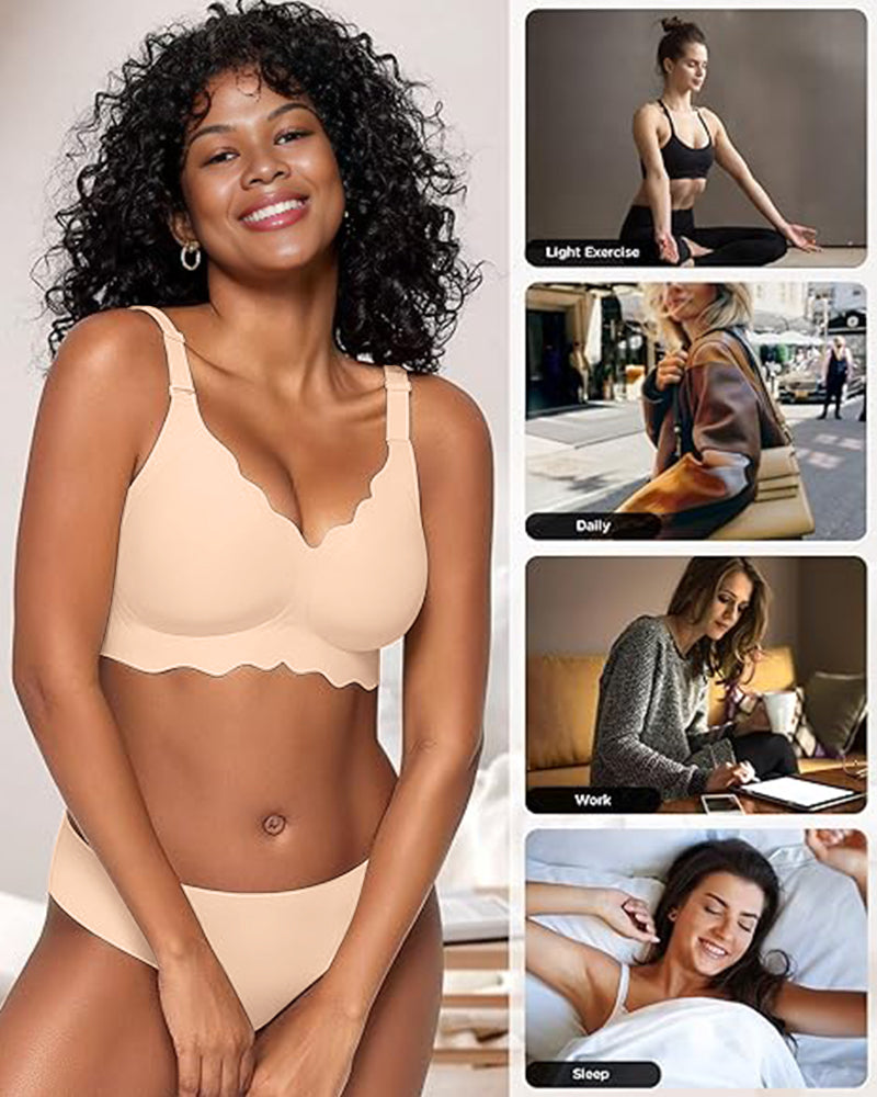 Soft Full Coverage Scalloped Wireless Jelly Bra - view 8