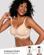 Soft Full Coverage Scalloped Wireless Jelly Bra - view 7
