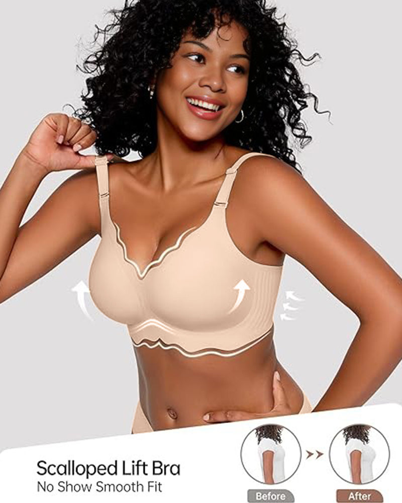 Soft Full Coverage Scalloped Wireless Jelly Bra - view 7