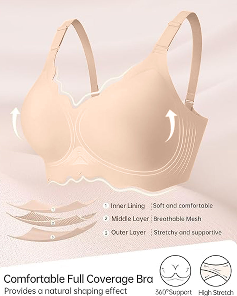 Soft Full Coverage Scalloped Wireless Jelly Bra - view 11