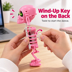 Dancing Skull Wind-Up Toy – Light-Up Halloween Skeleton