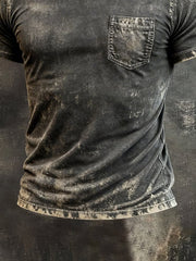 Men's Retro Pure Cotton Washed Casual Original Collar Short-Sleeve Top