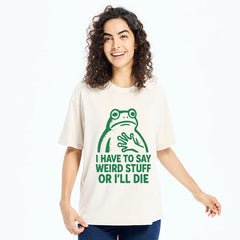 Tokyo-Tiger Weird Frog Funny Meme Washed T-Shirt