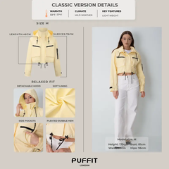Women's Cropped Waterproof Rain Jacket | Detachable Hood Windbreaker
