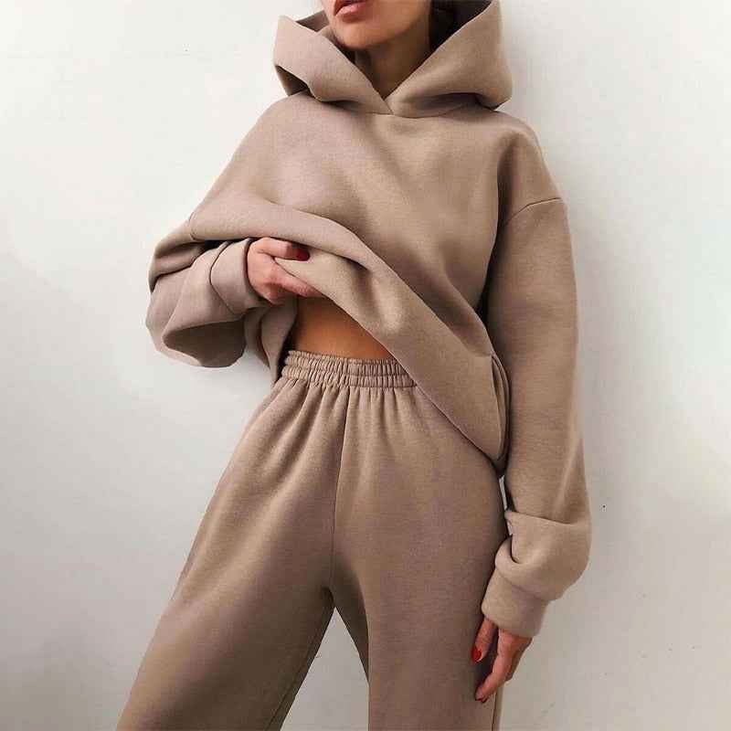 Danielle | Women's Oversized Hooded Loungewear Set, Wide-Leg Two-Piece Set
