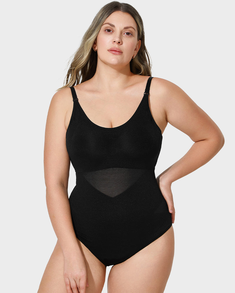 Criss-Cross Mesh Sculpting Bodysuit - view 5