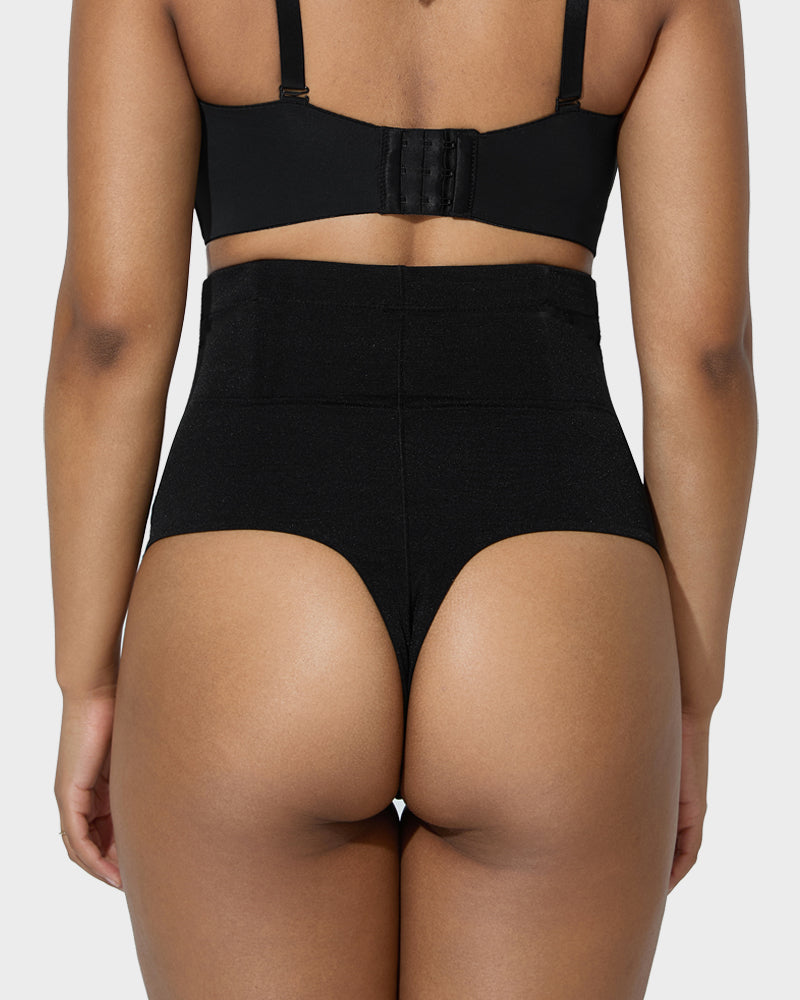 High Waist Criss-Cross Mesh Shaping Thong - view 3