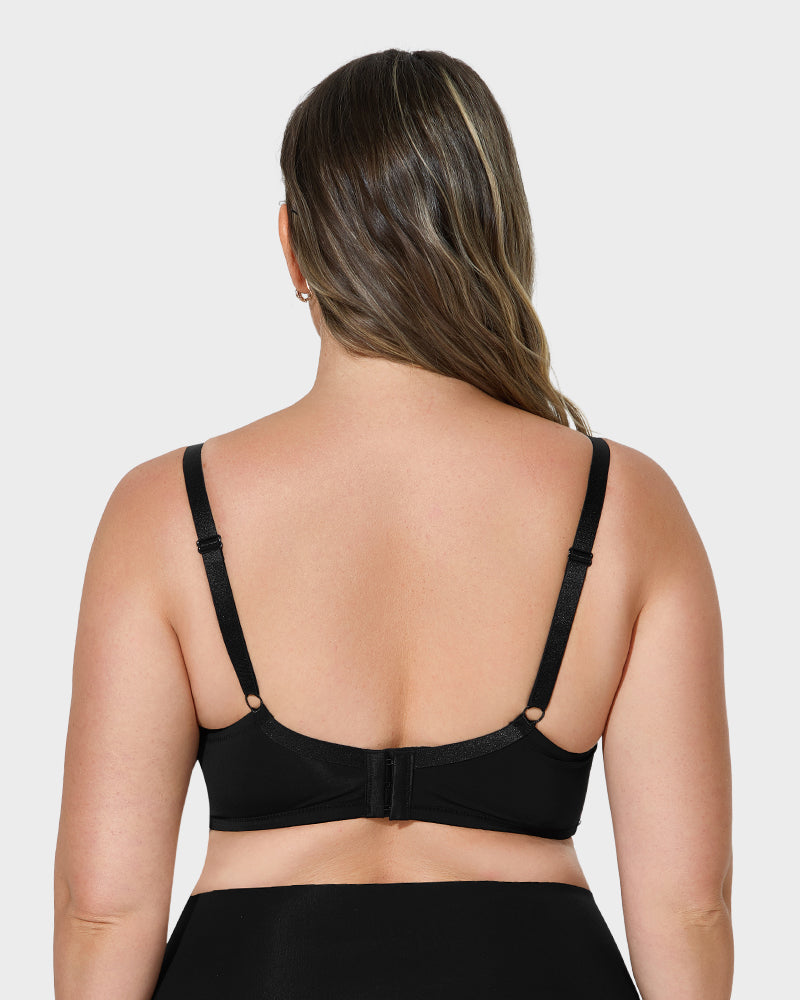 Deep V Lace Trim Full Coverage Push Up Bra - view 18