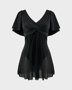 Plus Size Full Coverage Ruffle Swimdress - view 5