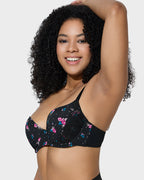 Deep V Lace Trim Full Coverage Push Up Bra - view 15