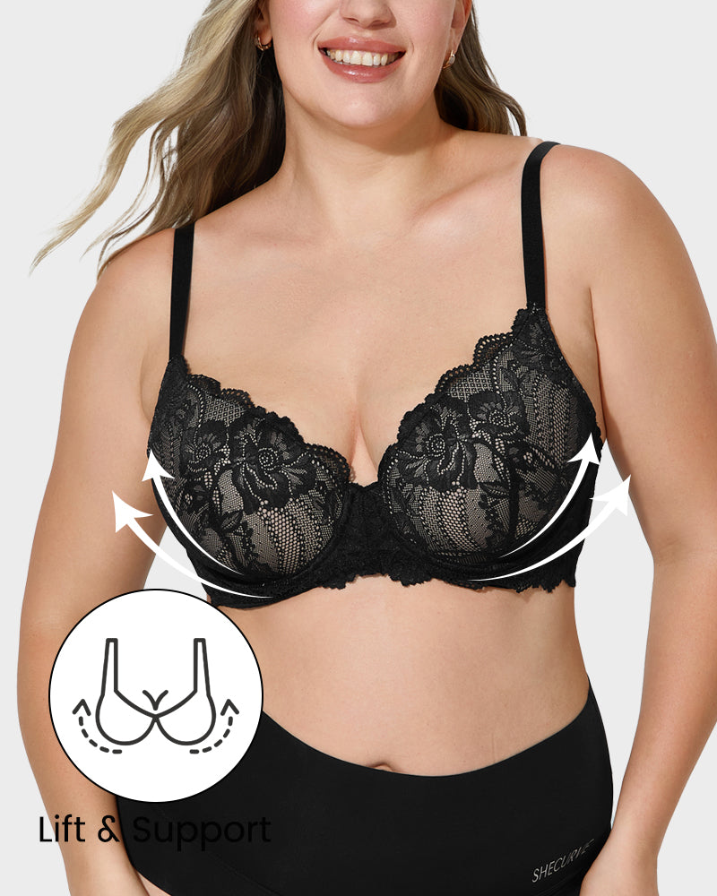 Lace Full Coverage Push Up Bra - view 3