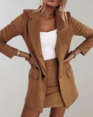 Hope | Women's Tailored Blazer and Mini Skirt Set, Two-Piece Suit