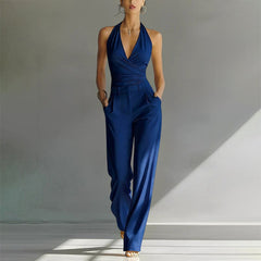 Brittany | Women's Wide-Leg Jumpsuit with Wrap Front, V-Neck Two-Piece Set
