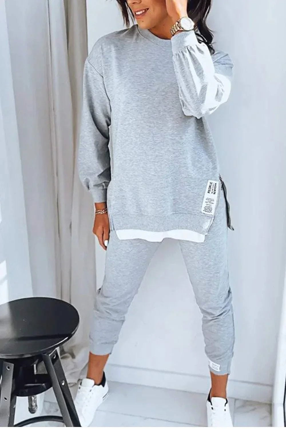 Penelope | Women's Oversized Two-Piece Lounge Set, Tapered Joggers