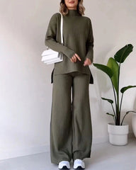 Poppy | Women's Two-Piece Knit Set with Cutout Detail, Lounge Set