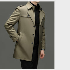 Men's Medium-Length Trench Coat with Detachable Inner 🧥🌡️ – 1-Coat 2-Ways, Warm for Autumn/Winter, Perfect for Daily & Commute