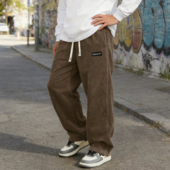Men's Loose-Fit Drawstring Pants with Pockets