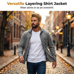 Men's Vintage Washed Denim Shirt with Pockets