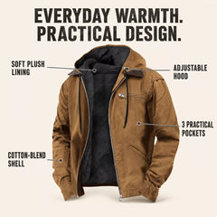 ⏳LAST DAY SALE 60% OFF !!📢Men’s Plush-Lined Hooded Work Jacket