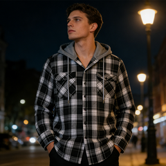 🧢Men's Plaid Flannel Hooded Shirt Jacket – Warm, Comfortable & Effortlessly Stylish
