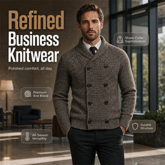 💕Free Shipping✈️Men's Double Breasted Shawl Collar Knit Cardigan